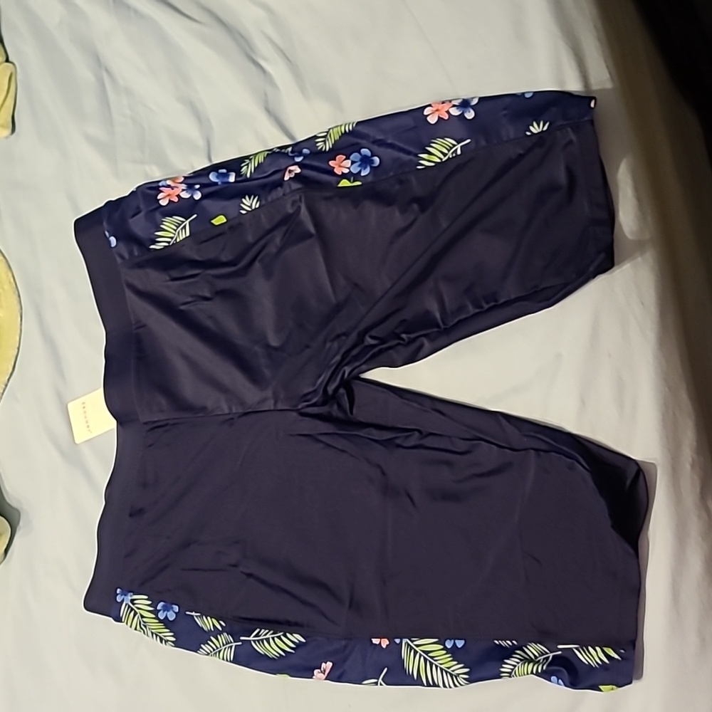 Ekouaer Navy 2xl Bermuda Style Swim Bottoms with Built in Underwear Lining
